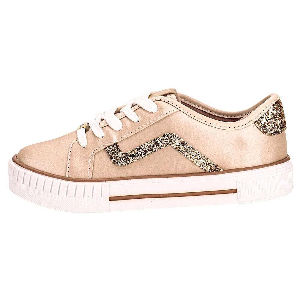 TÊNIS INFANTIL MOLEKINHA 2565109 Bege/Ouro 2