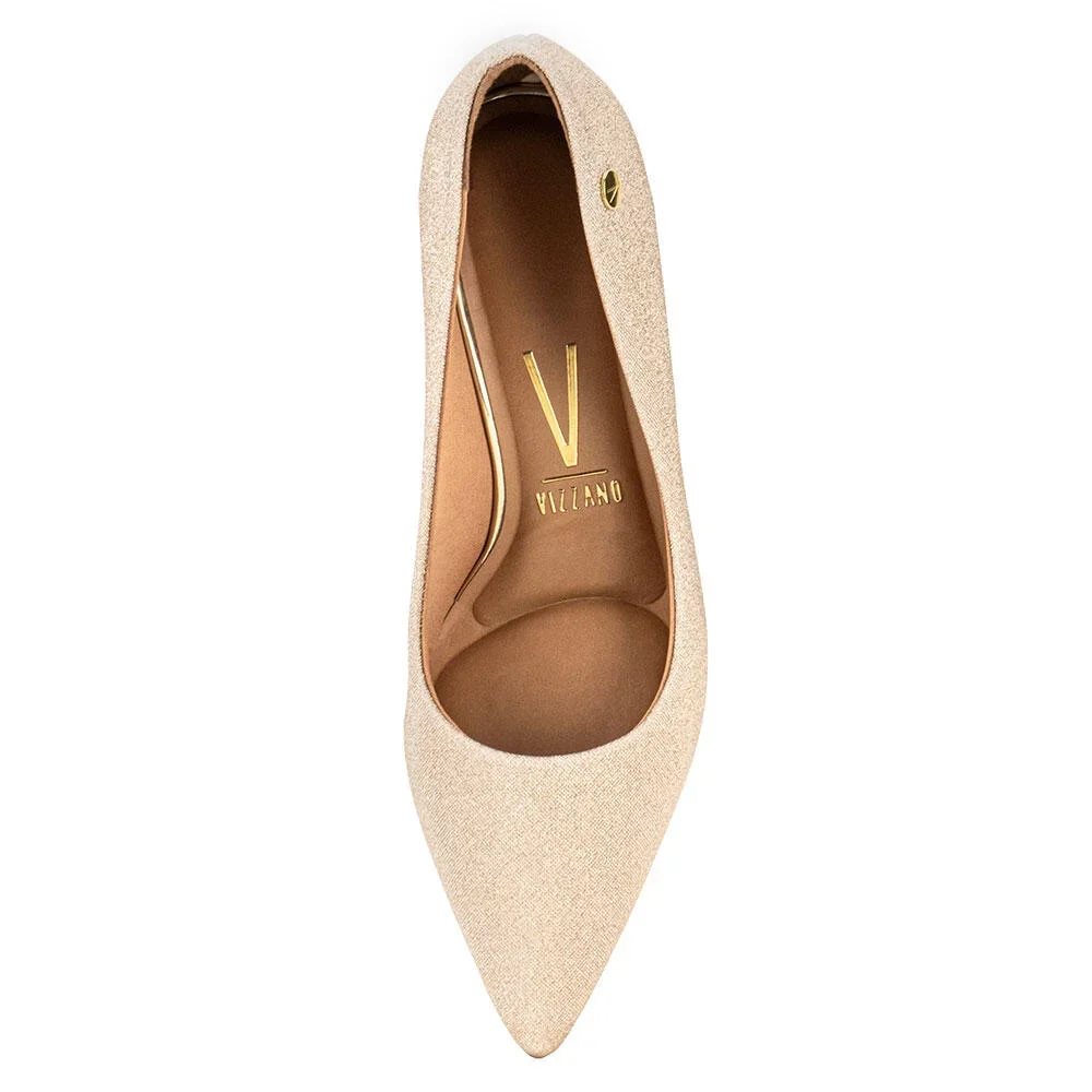 SCARPIN FEMININO SALTO FINO VIZZANO 1185702 Dourado 4