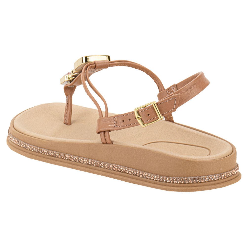 SANDÁLIA FEMININA FLAT MOLECA 5509204  Camel 3