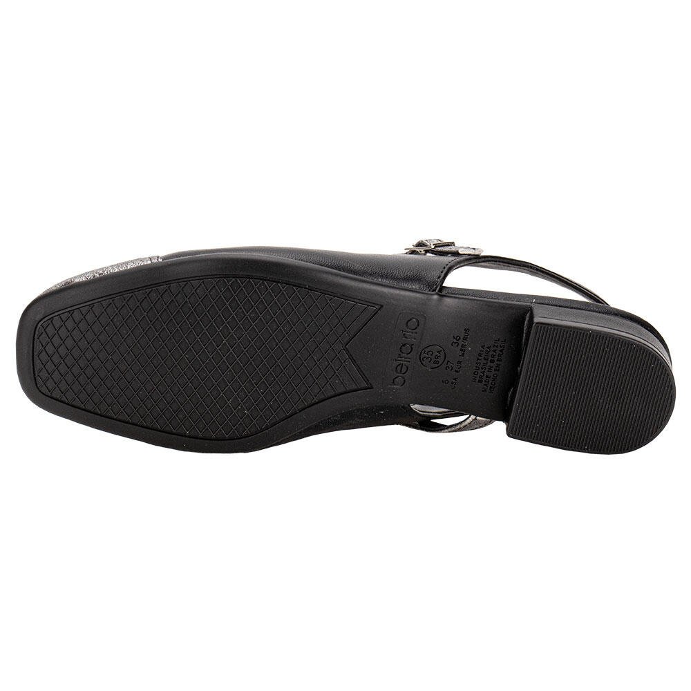 SAPATO FEMININO SALTO GROSSO BEIRA RIO 4318105 Preto/Cinza 4