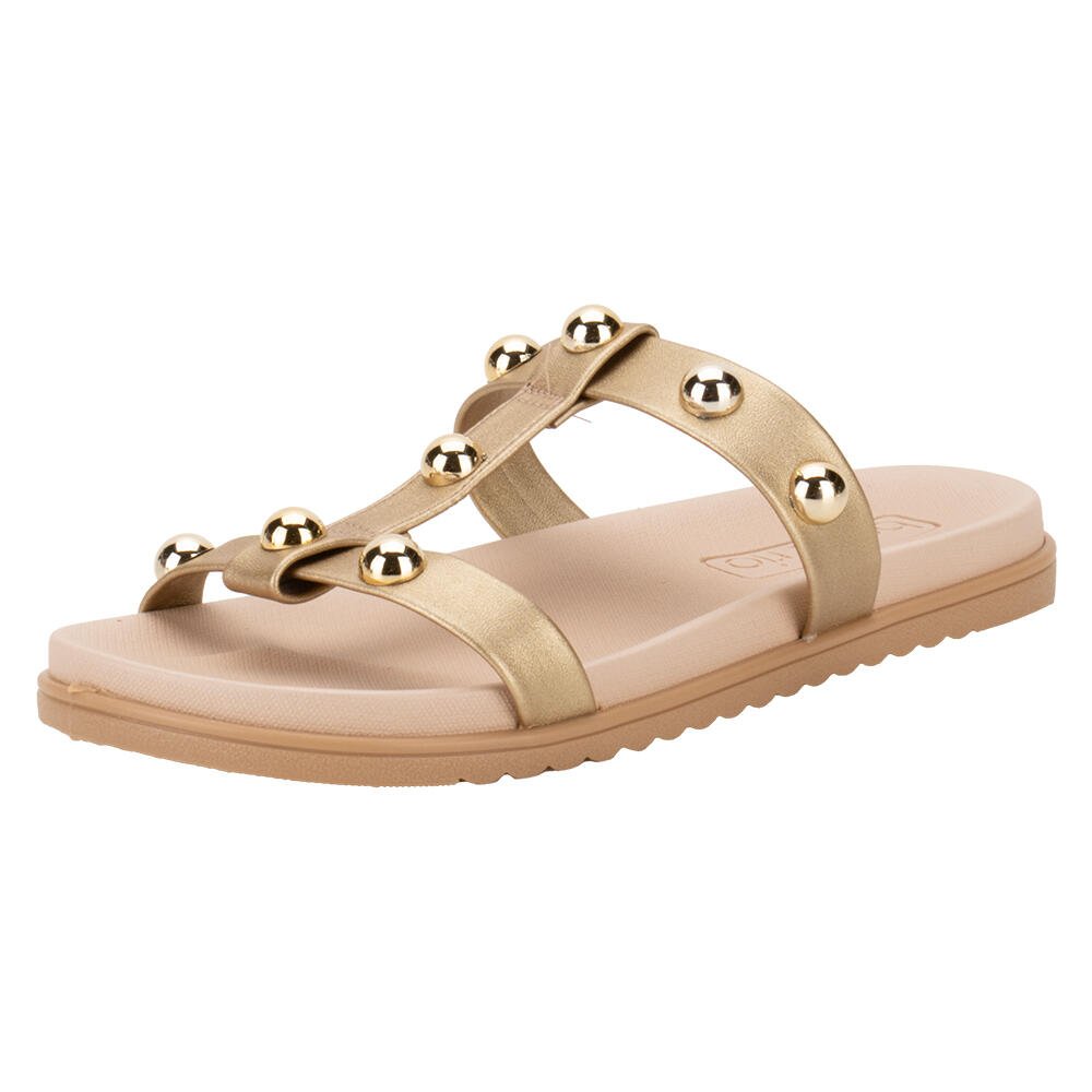 TAMANCO FEMININO FLAT BEIRA RIO 8529107 Dourado 1