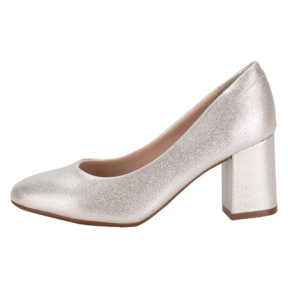 SAPATO FEMININO SALTO GROSSO BEIRA RIO 4320100 Prata 2