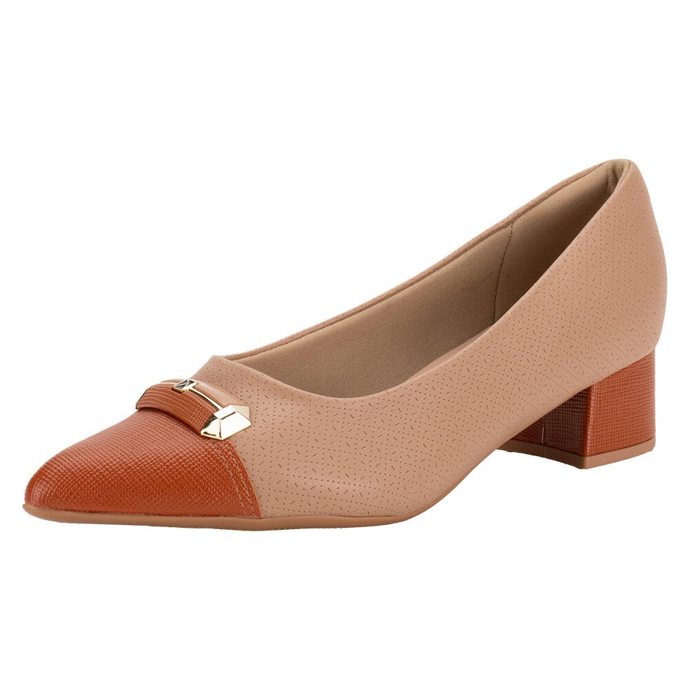 SAPATO FEMININO SALTO GROSSO PICCADILLY 739015 Salmão 1