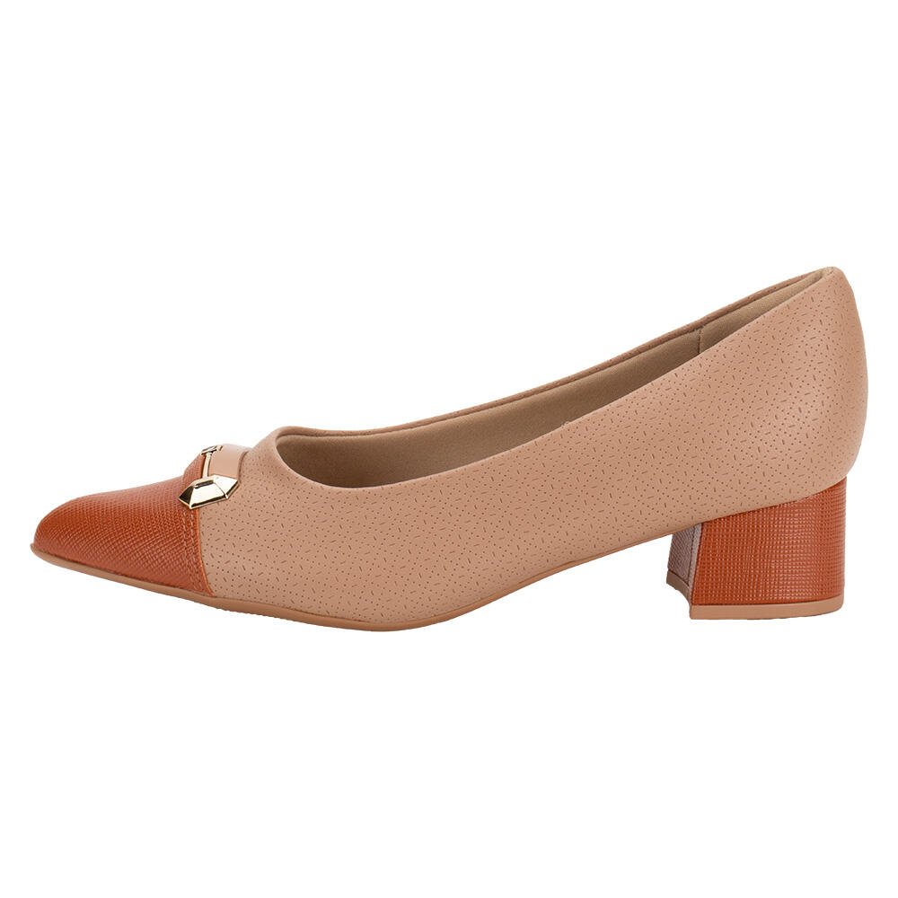 SAPATO FEMININO SALTO GROSSO PICCADILLY 739015 Salmão 2