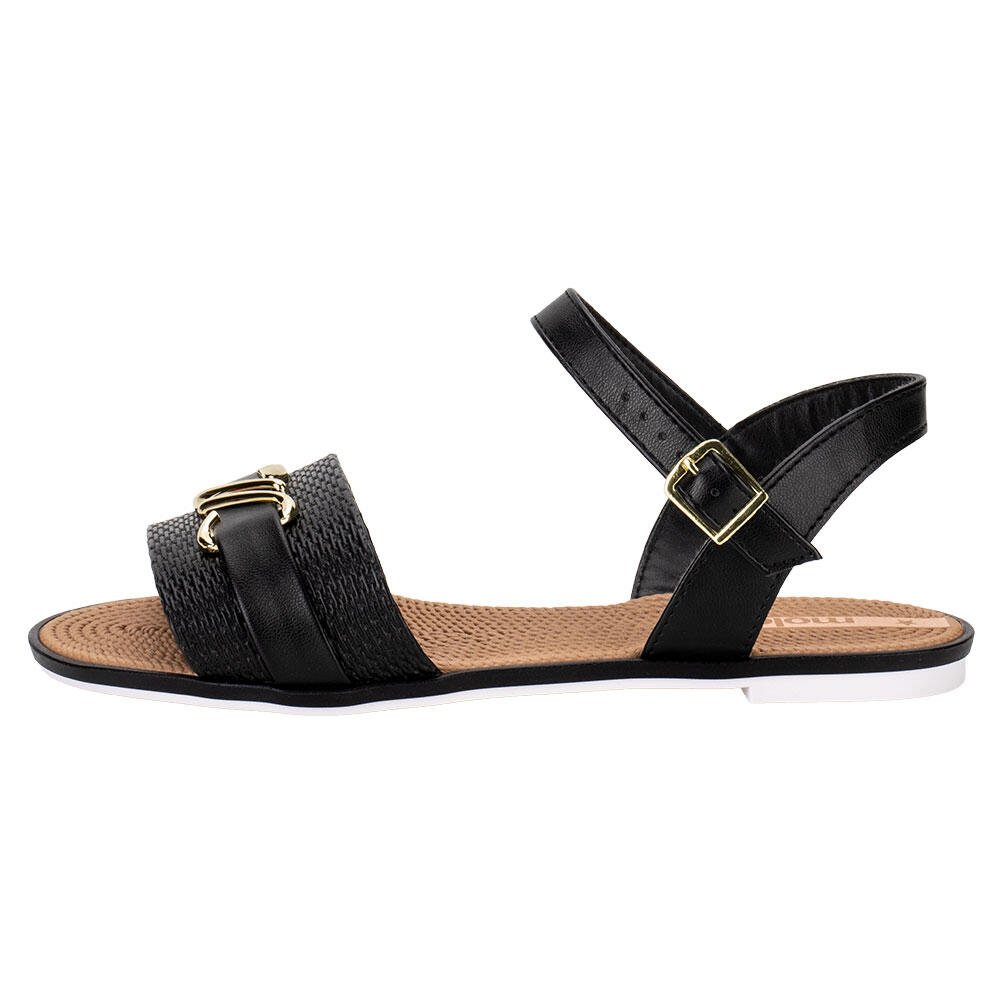 SANDÁLIA FEMININA FLAT MOLECA 5297473  Preto 2