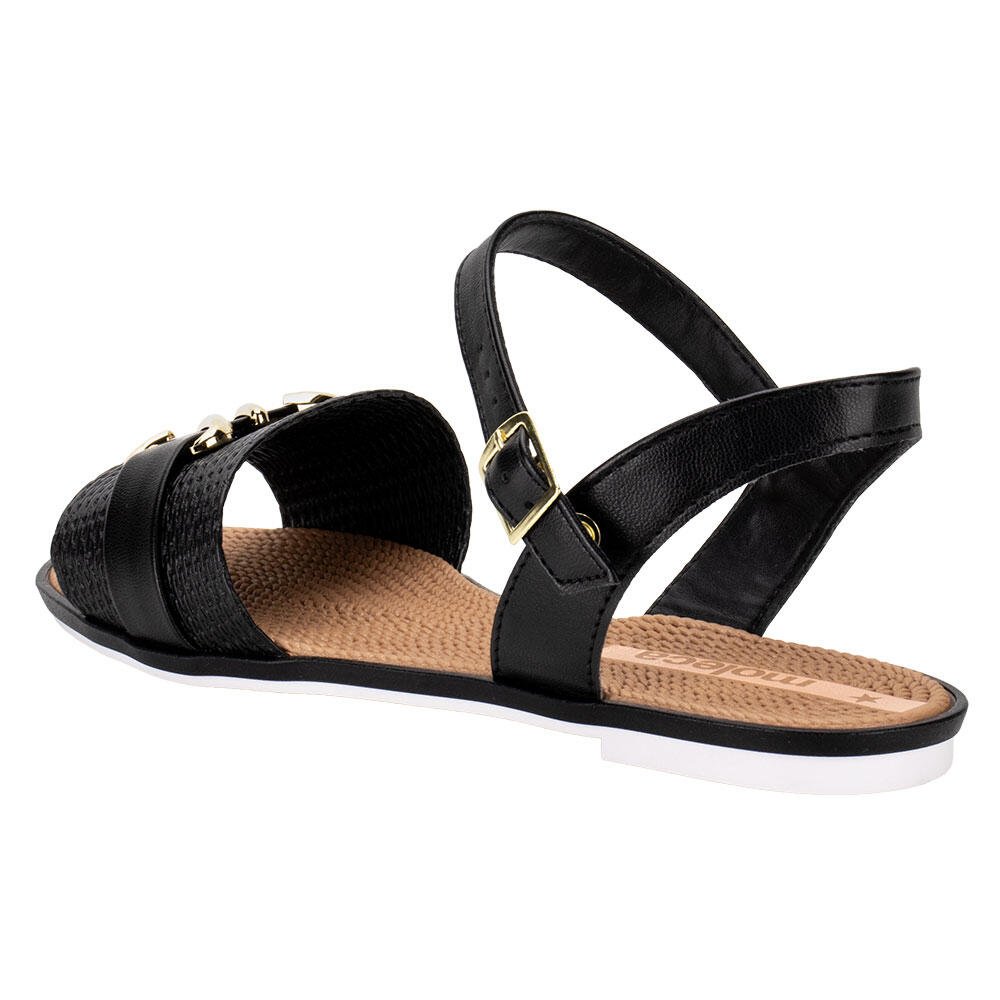 SANDÁLIA FEMININA FLAT MOLECA 5297473  Preto 3
