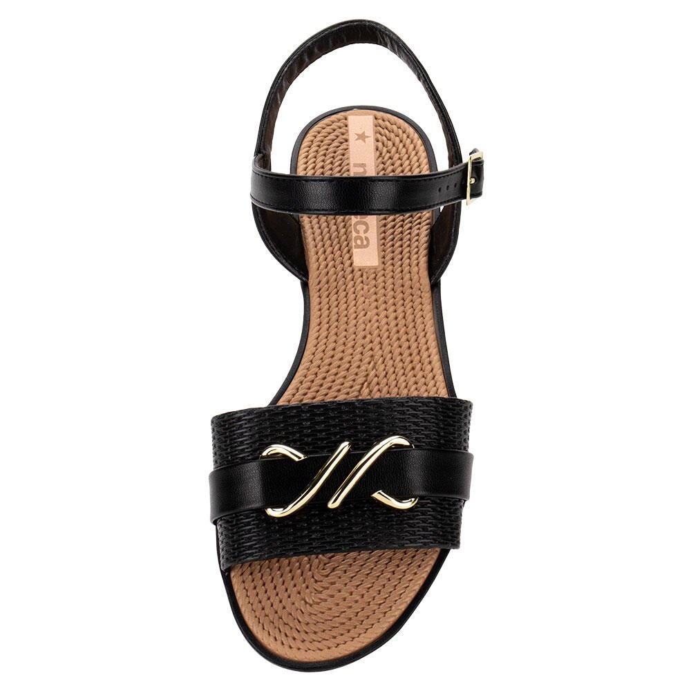 SANDÁLIA FEMININA FLAT MOLECA 5297473  Preto 5