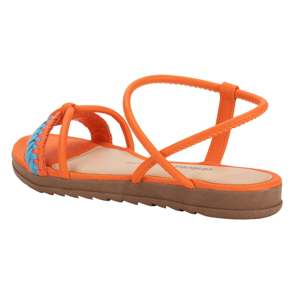 SANDÁLIA FEMININA FLAT DAKOTA Y7471  Laranja 3
