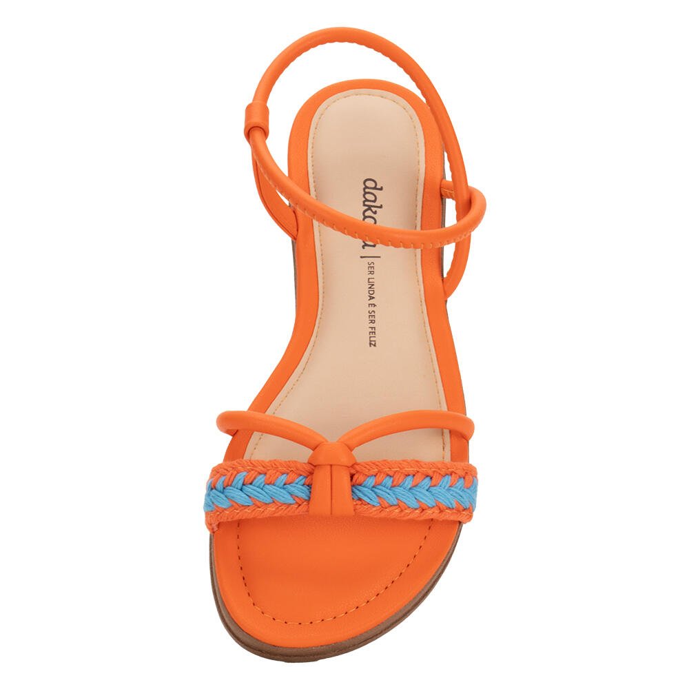 SANDÁLIA FEMININA FLAT DAKOTA Y7471  Laranja 5