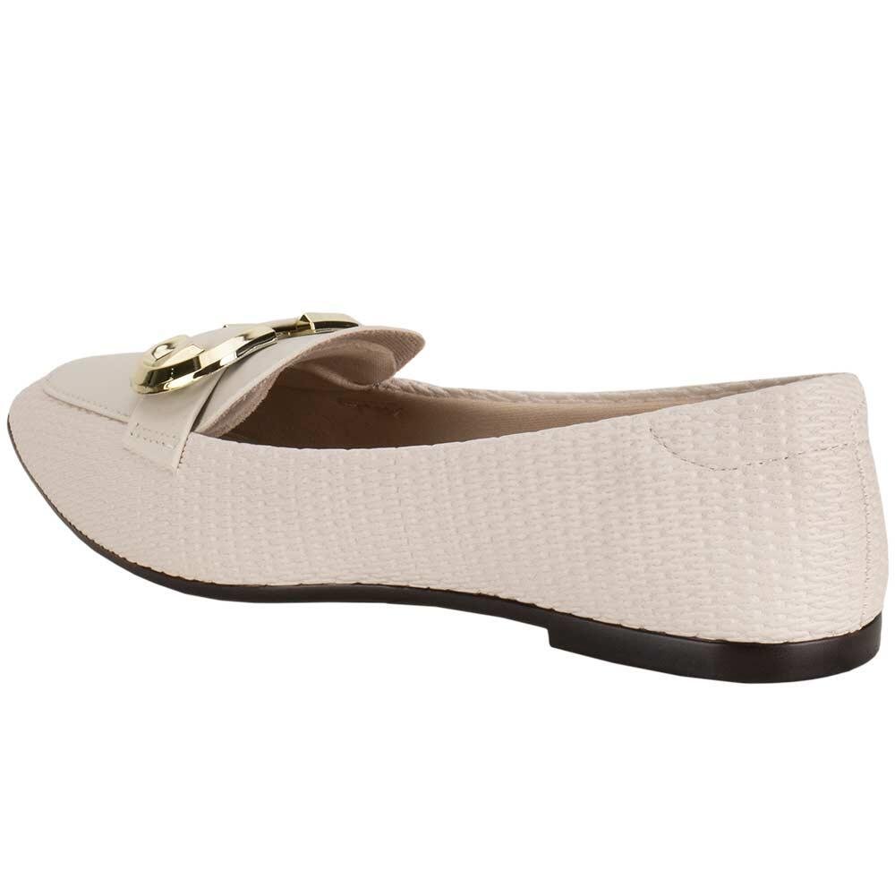 SAPATILHA FEMININA FLAT MOLECA 5735237  Marfim 3