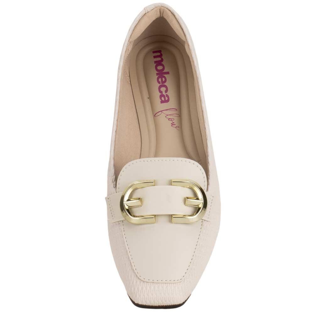SAPATILHA FEMININA FLAT MOLECA 5735237  Marfim 5