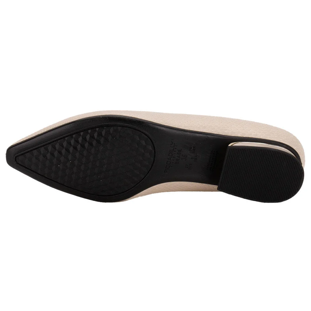 SAPATO FEMININO SALTO GROSSO PICCADILLY 279004  Marfim 4