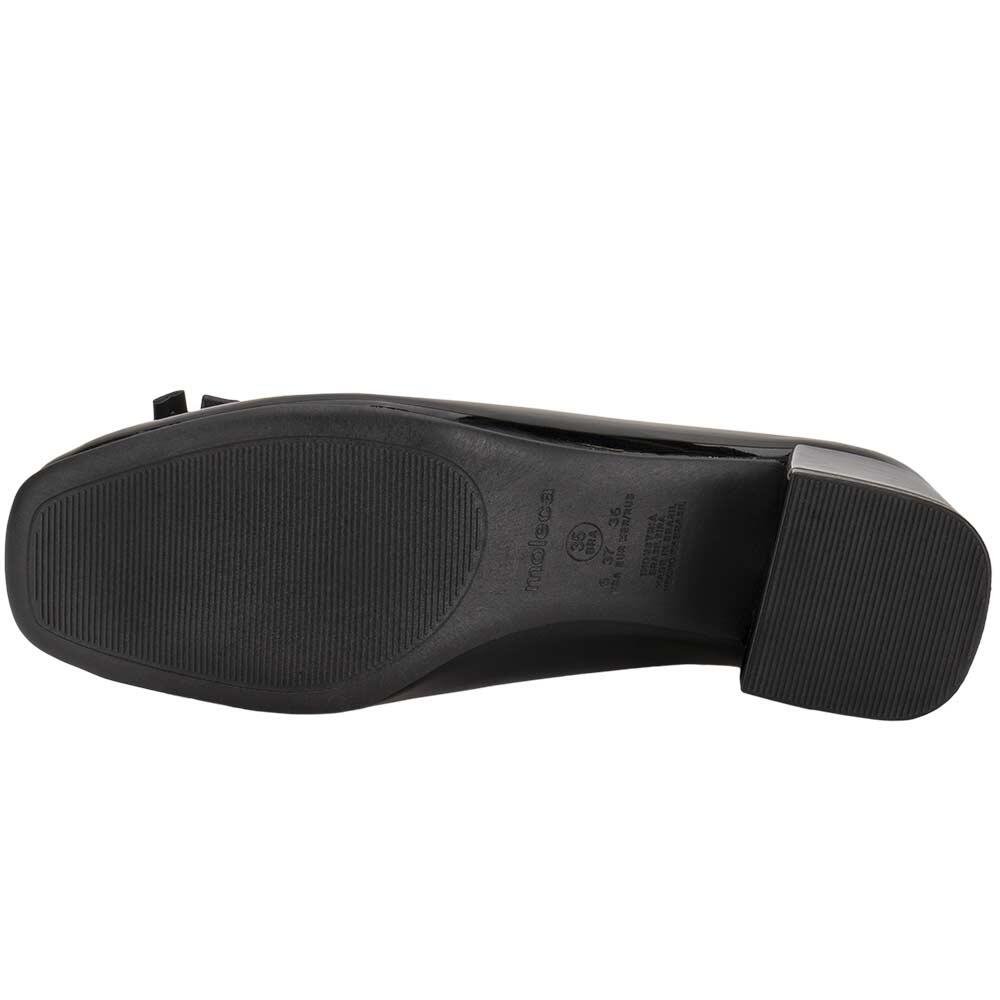SAPATO FEMININO SALTO GROSSO MOLECA 5822103  Verniz/Preto 4