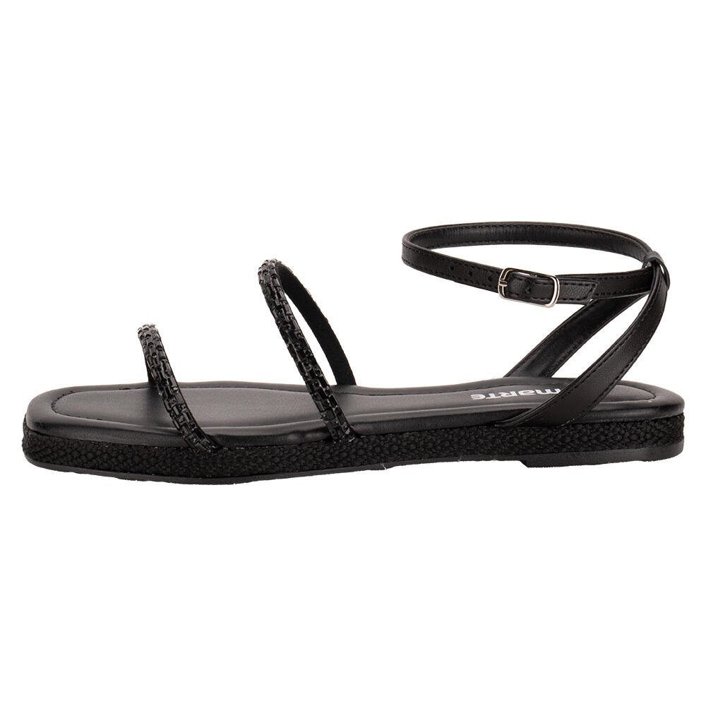 SANDÁLIA FEMININA FLAT VIA MARTE 110007  Preto 2