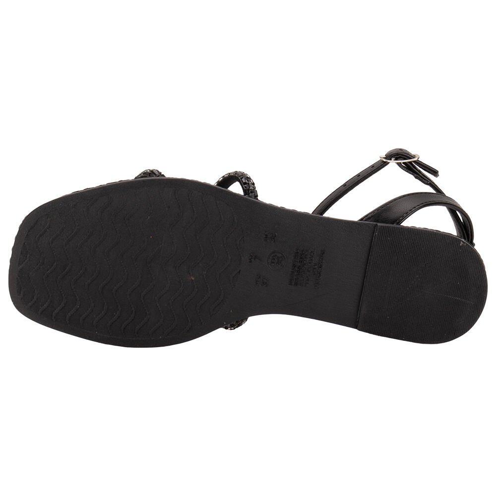 SANDÁLIA FEMININA FLAT VIA MARTE 110007  Preto 4