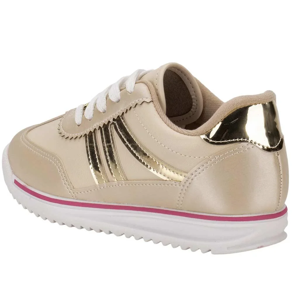 TÊNIS INFANTIL MOLEKINHA 2583203 Bege/Ouro 2