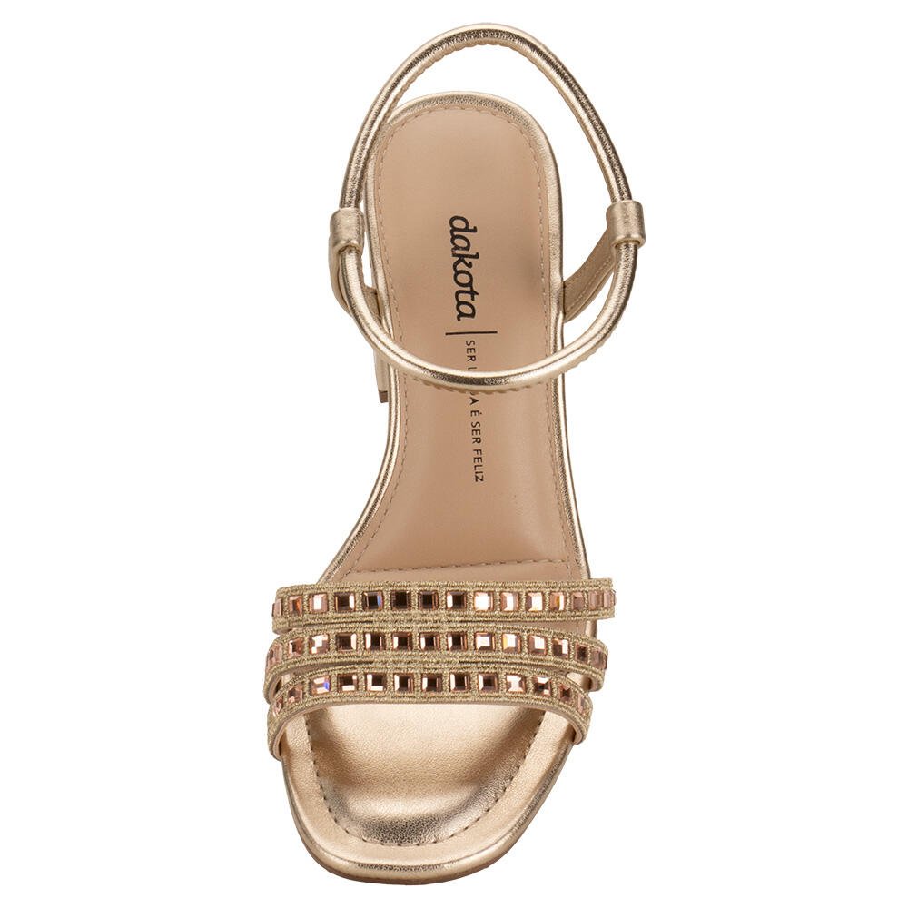 SANDÁLIA FEMININA SALTO GROSSO DAKOTA Y6691  Dourado 5