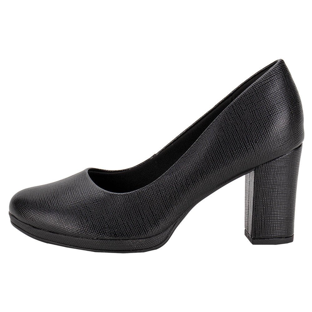 SAPATO FEMININO SALTO GROSSO PICCADILLY 130185 Preto 2