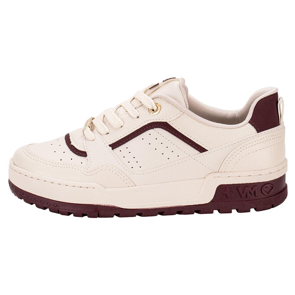 TÊNIS FEMININO CASUAL VIA MARTE 208004  Bege/Vermelho 2