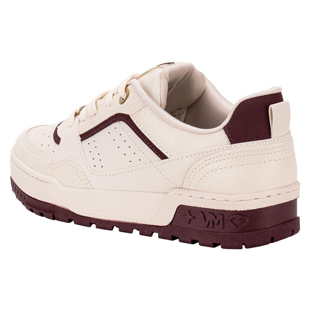 TÊNIS FEMININO CASUAL VIA MARTE 208004  Bege/Vermelho 3