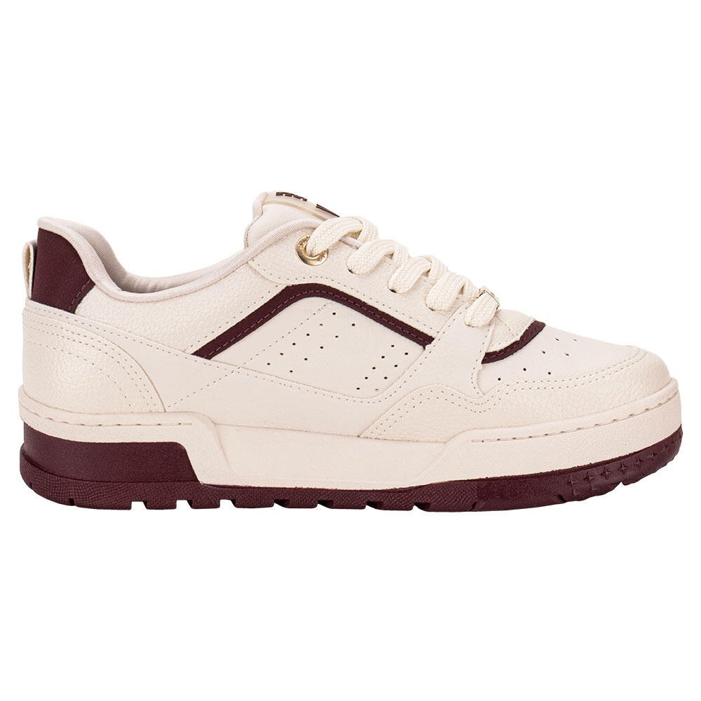 TÊNIS FEMININO CASUAL VIA MARTE 208004  Bege/Vermelho 5