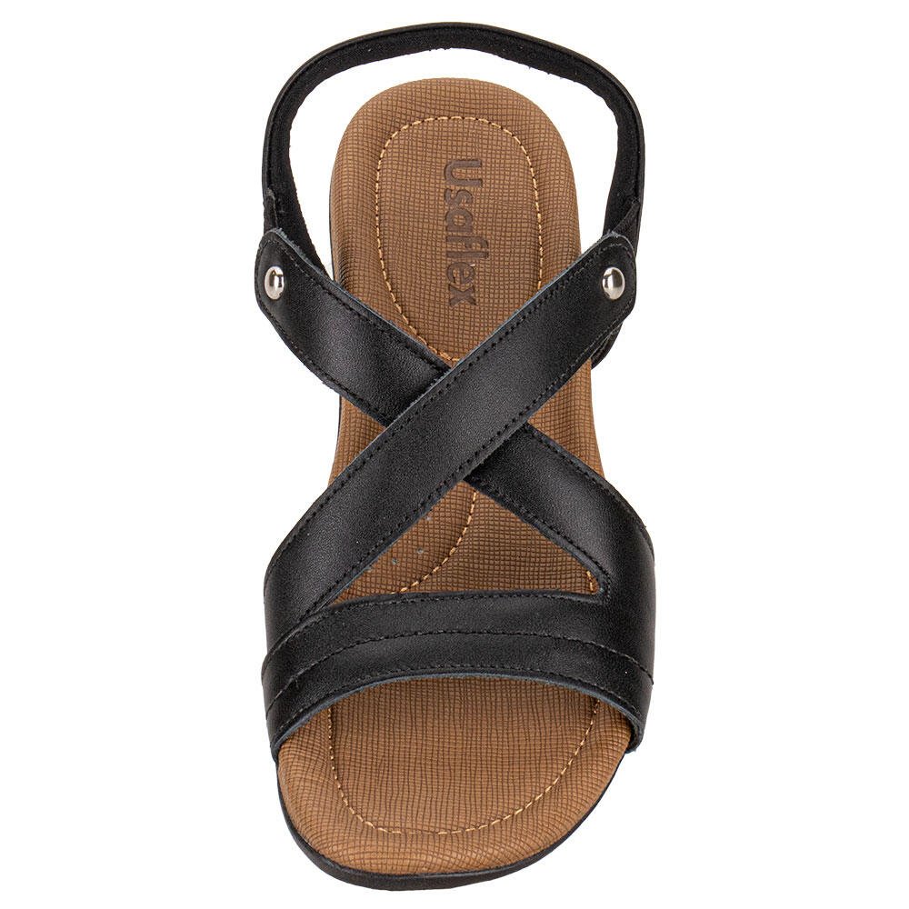 SANDÁLIA FEMININA FLAT USAFLEX R1804 Preto 5
