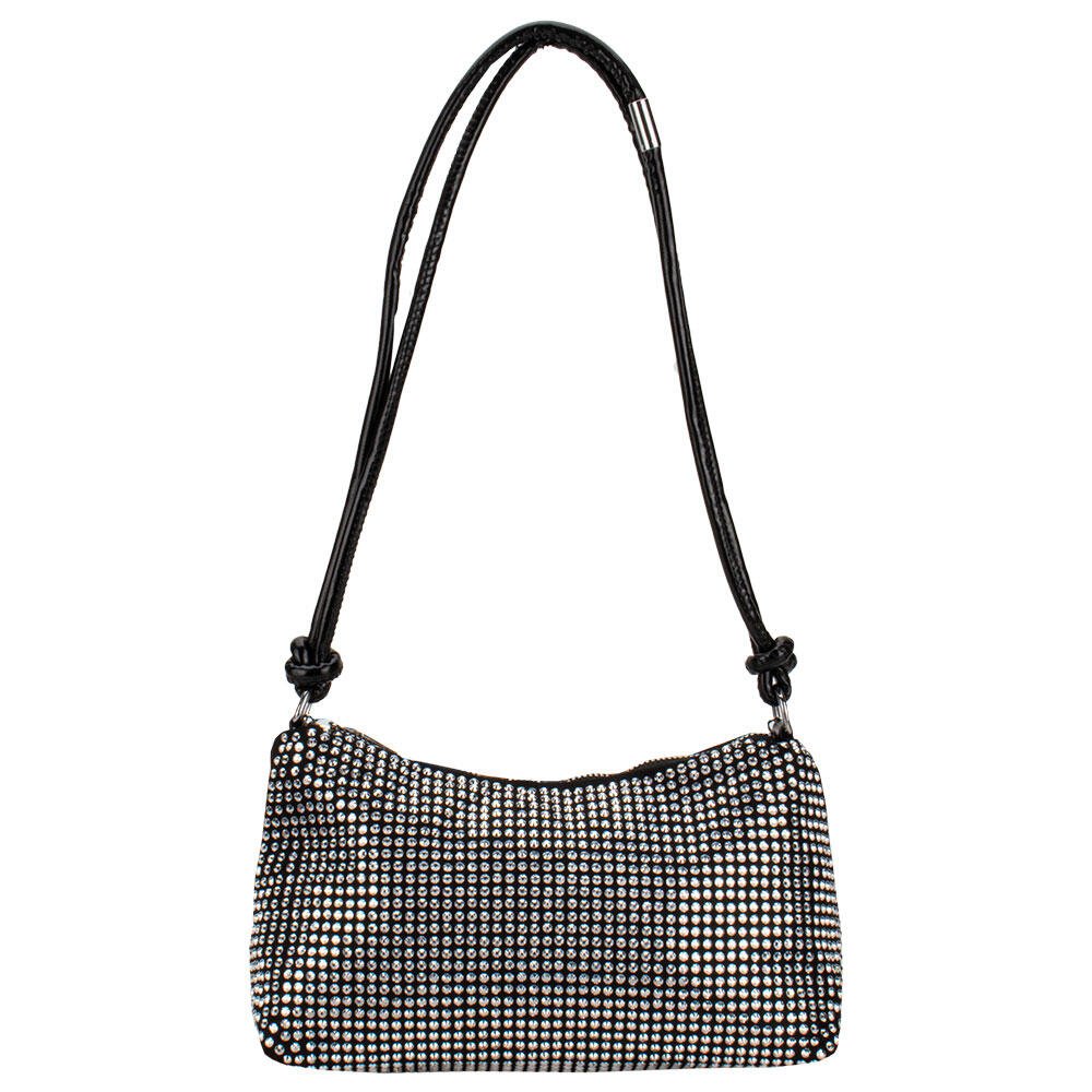 BOLSA FEMININA TRANSVERSAL H.E XY001 Preto/Prata 4