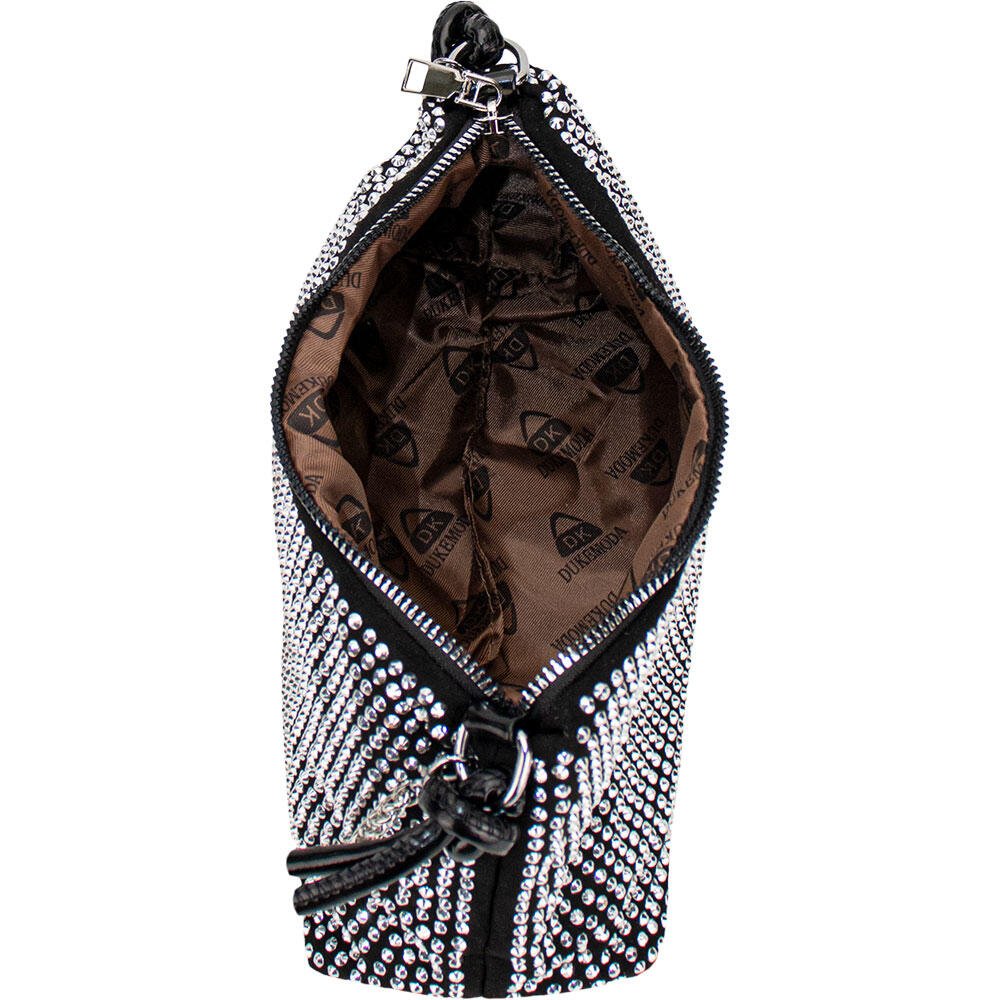 BOLSA FEMININA TRANSVERSAL H.E XY001 Preto/Prata 5