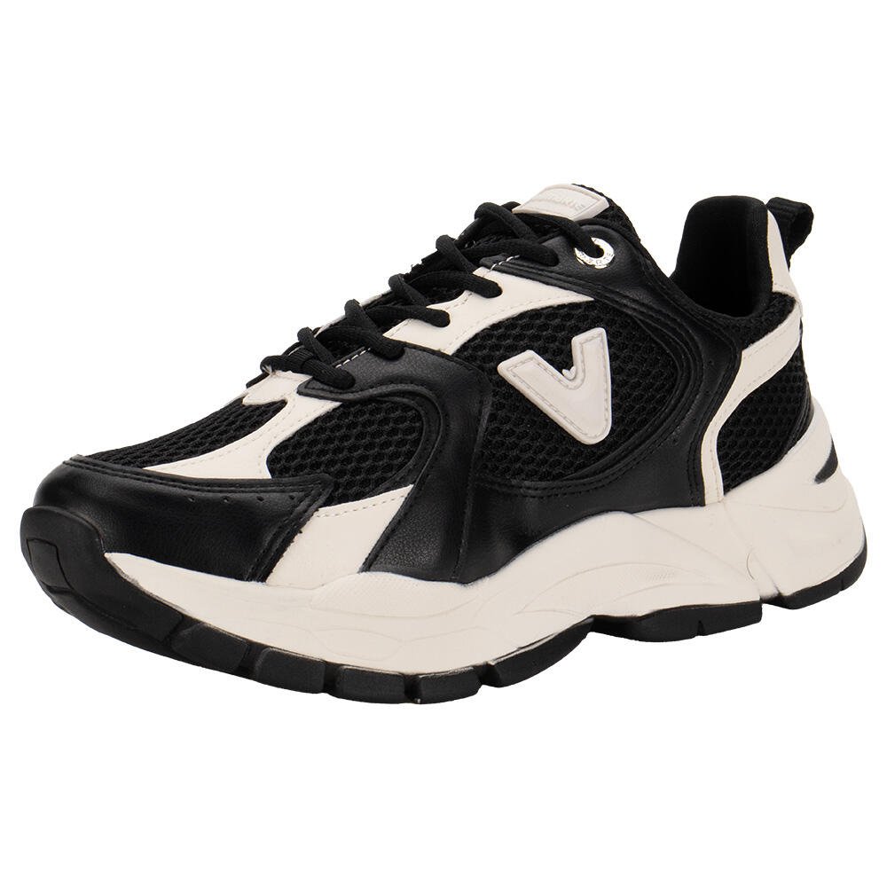 TÊNIS FEMININO CHUNKY VIA MARTE 140010 Preto/Bege 1