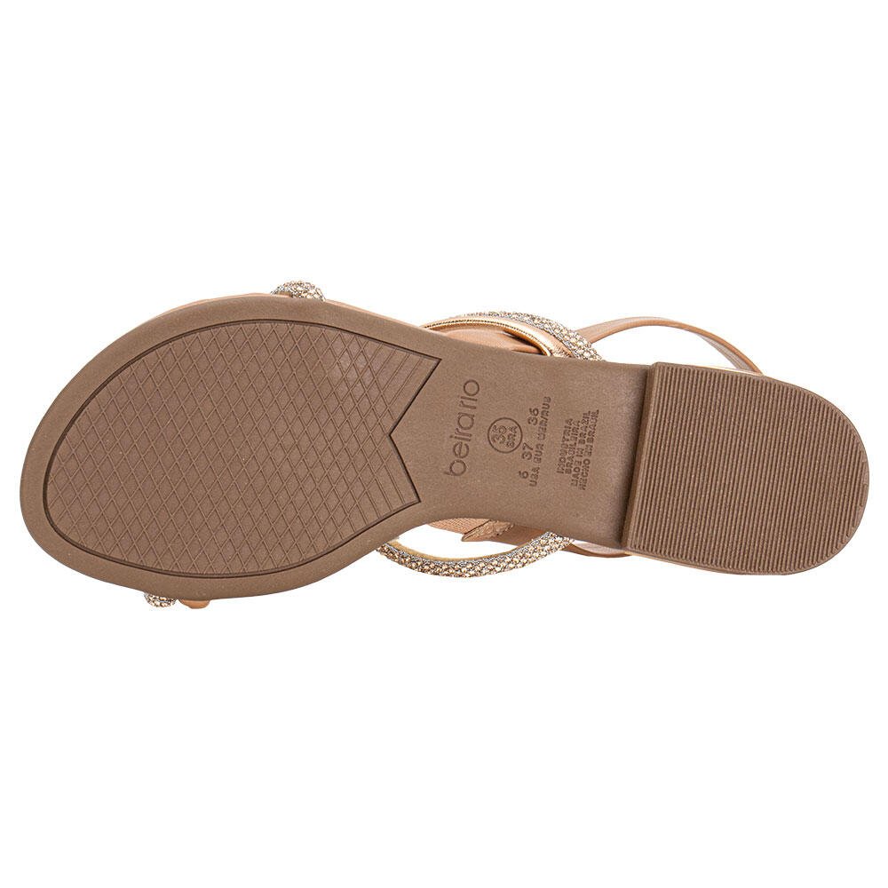 SANDÁLIA FEMININA FLAT BEIRA RIO 8263969 Ouro/Rosado 4