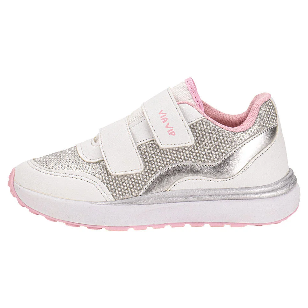 TÊNIS INFANTIL VIA VIP VNJ3008 Branco/Rosa 2