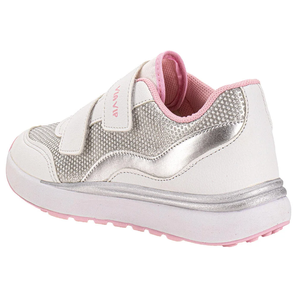 TÊNIS INFANTIL VIA VIP VNJ3008 Branco/Rosa 3