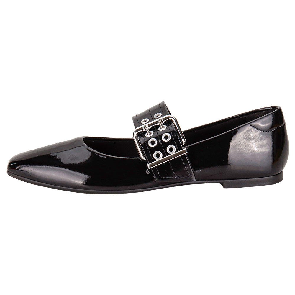 SAPATILHA FEMININA FLAT MOLECA 5821103 Verniz/Preto 2
