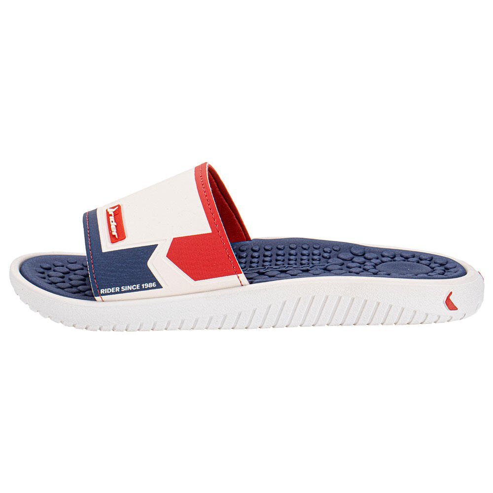 CHINELO MASCULINO SLIDE PUMP II RIDER 12424 Branco/Azul 3