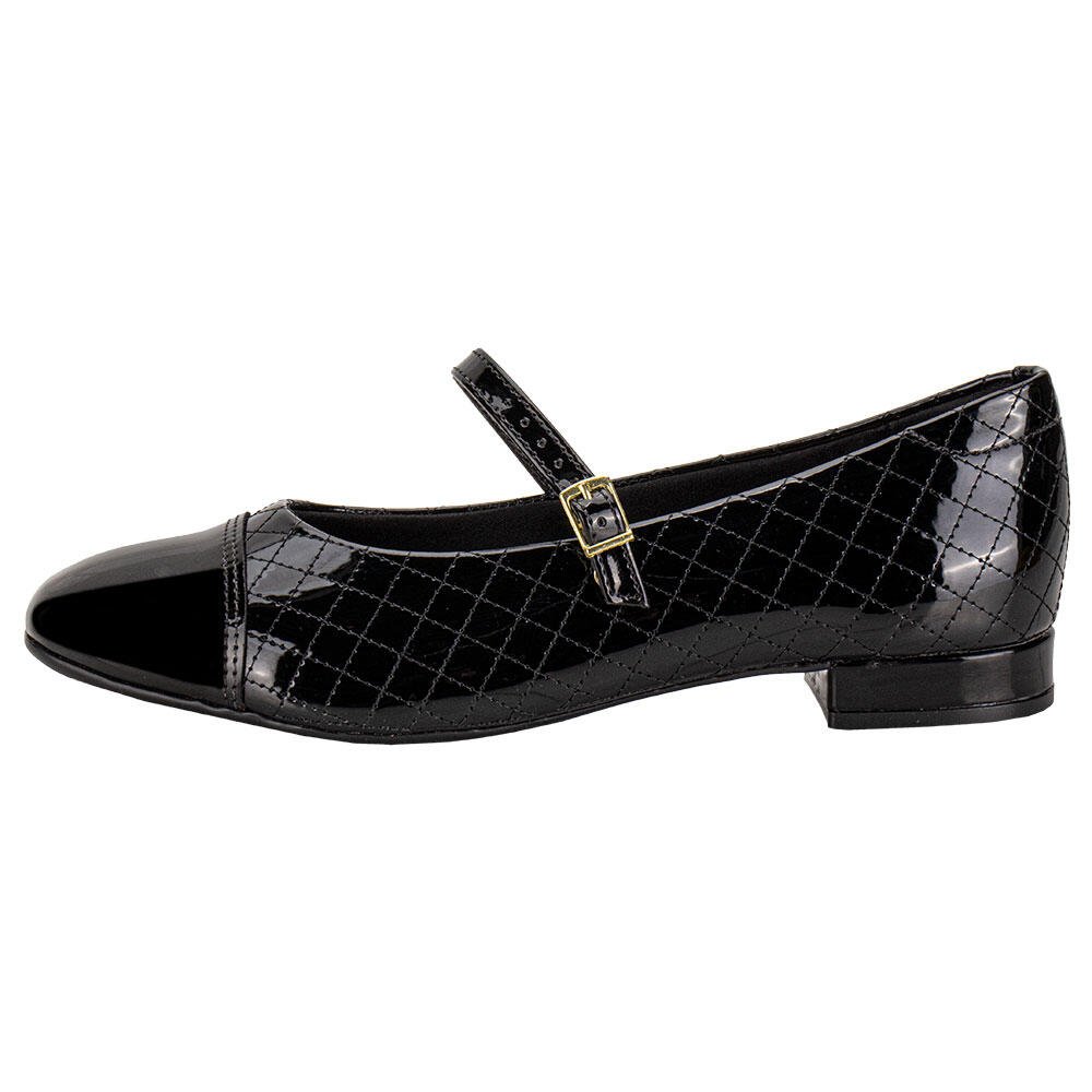 SAPATO FEMININO SALTO GROSSO BEIRA RIO 4318103 Verniz/Preto 2