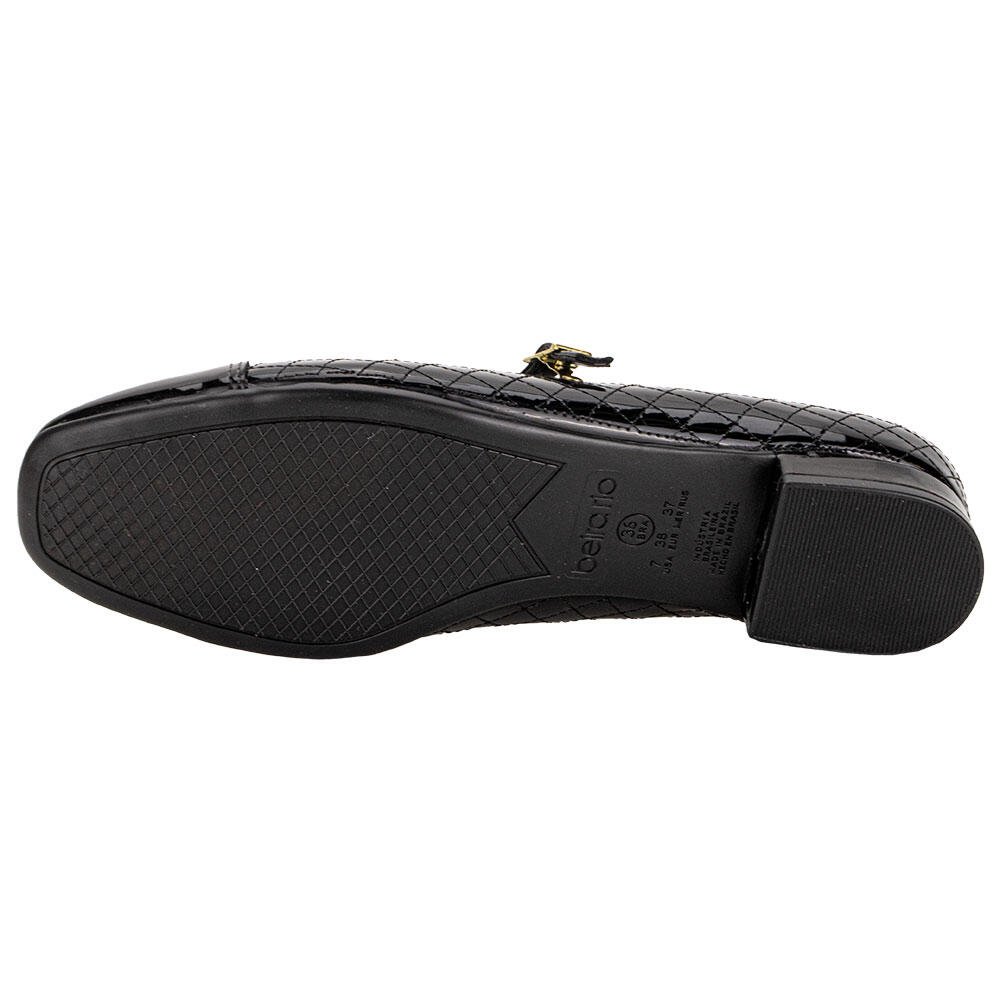 SAPATO FEMININO SALTO GROSSO BEIRA RIO 4318103 Verniz/Preto 4