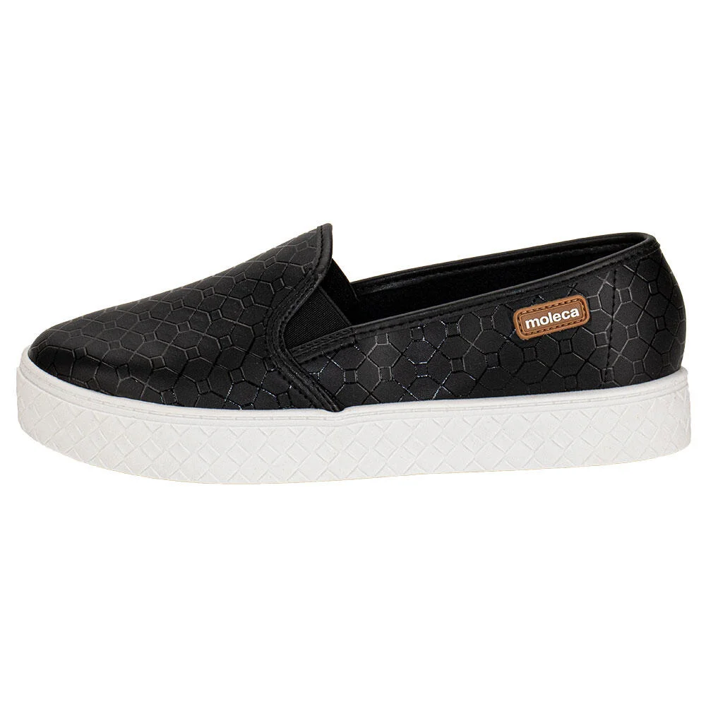 TÊNIS FEMININO SLIP ON MOLECA 5712304 Preto 2