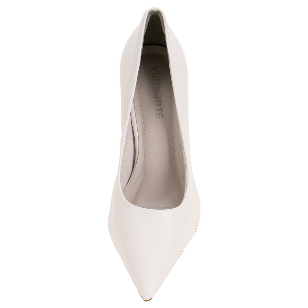 SCARPIN FEMININO SALTO FINO VIA MARTE 045001 Branco 5