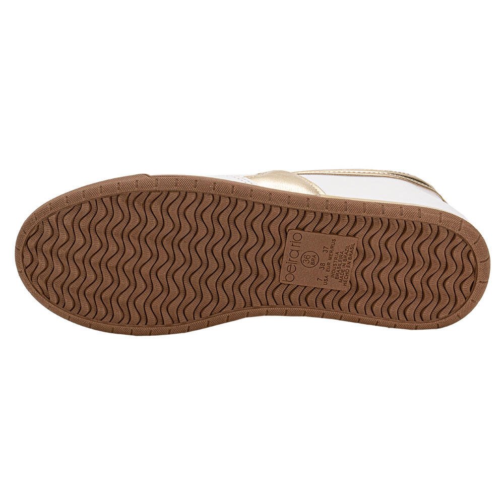 TÊNIS FEMININO CASUAL BEIRA RIO 4326101 Branco/Dourado 4