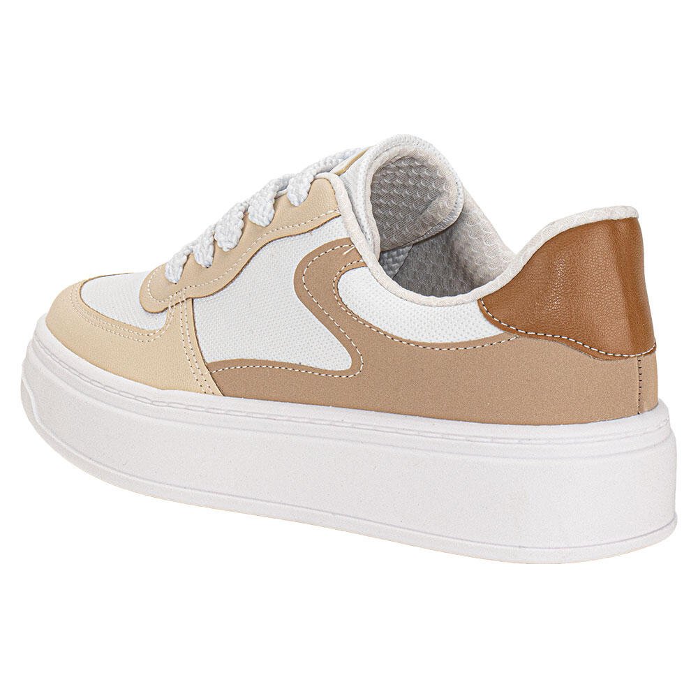 TÊNIS FEMININO CASUAL BEIRA RIO 43051112 Branco/Bege 4