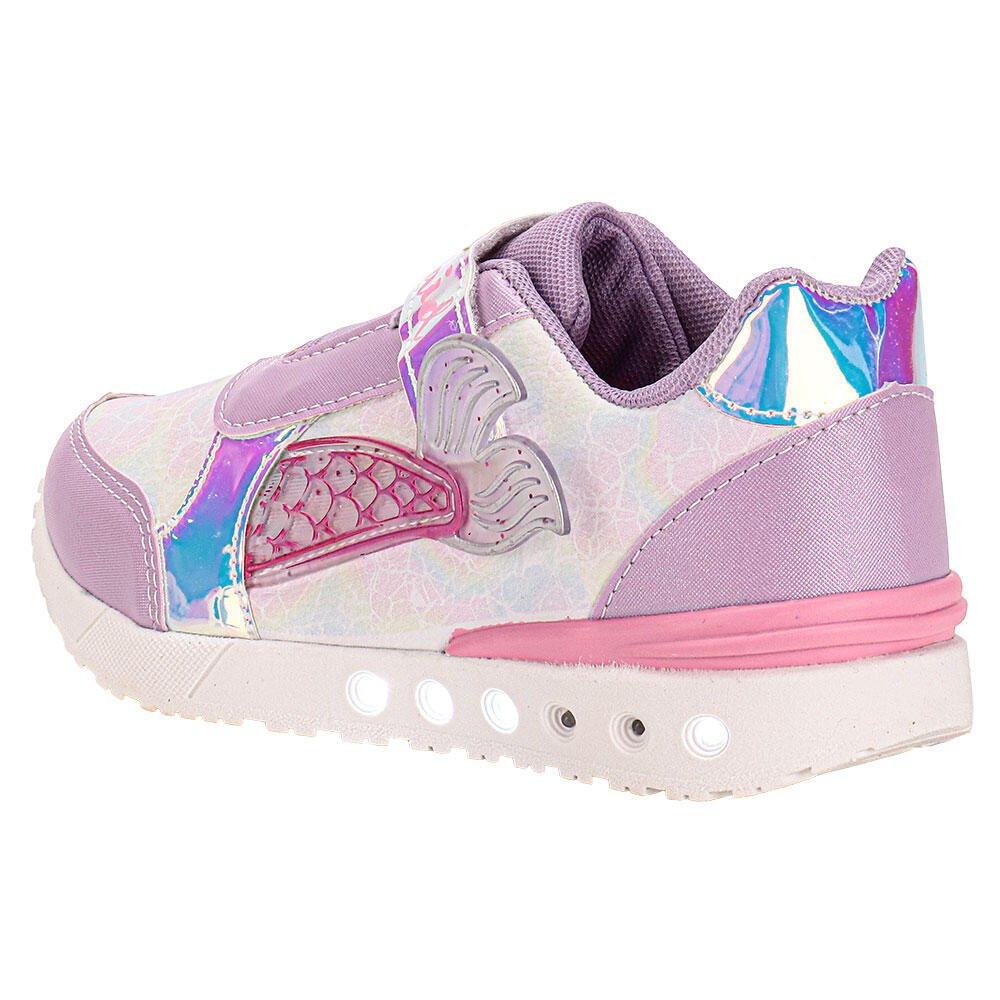 TÊNIS INFANTIL LED MINIPÉ MP2511 Branco/Lilás 3