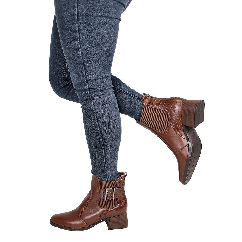 BOTA FEMININA CANO BAIXO PEGADA 282351 Chocolate 2