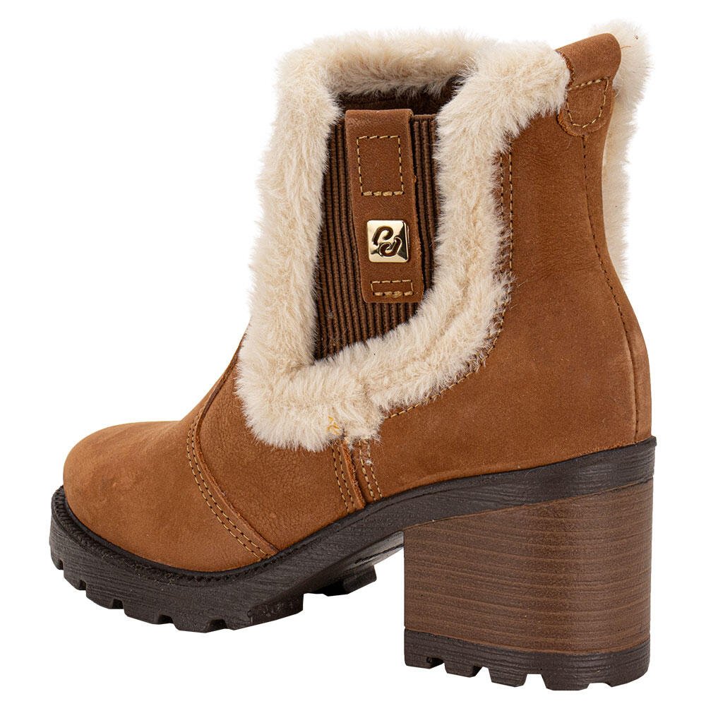 BOTA FEMININA CANO BAIXO PEGADA 281307 Camel 4