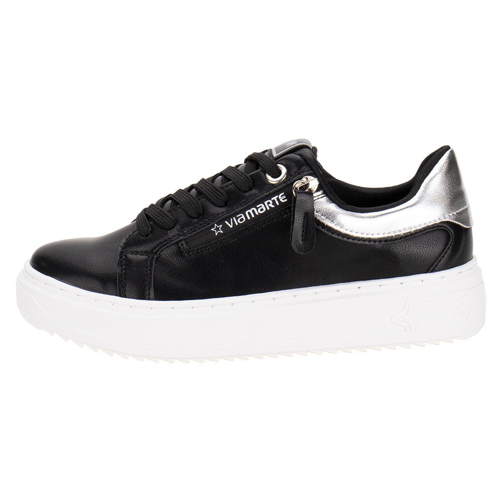 TÊNIS FEMININO CASUAL VIA MARTE 206001 Preto/Prata 2