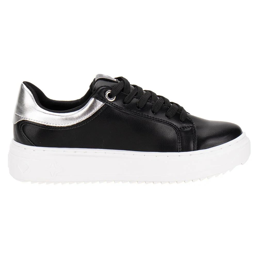 TÊNIS FEMININO CASUAL VIA MARTE 206001 Preto/Prata 4