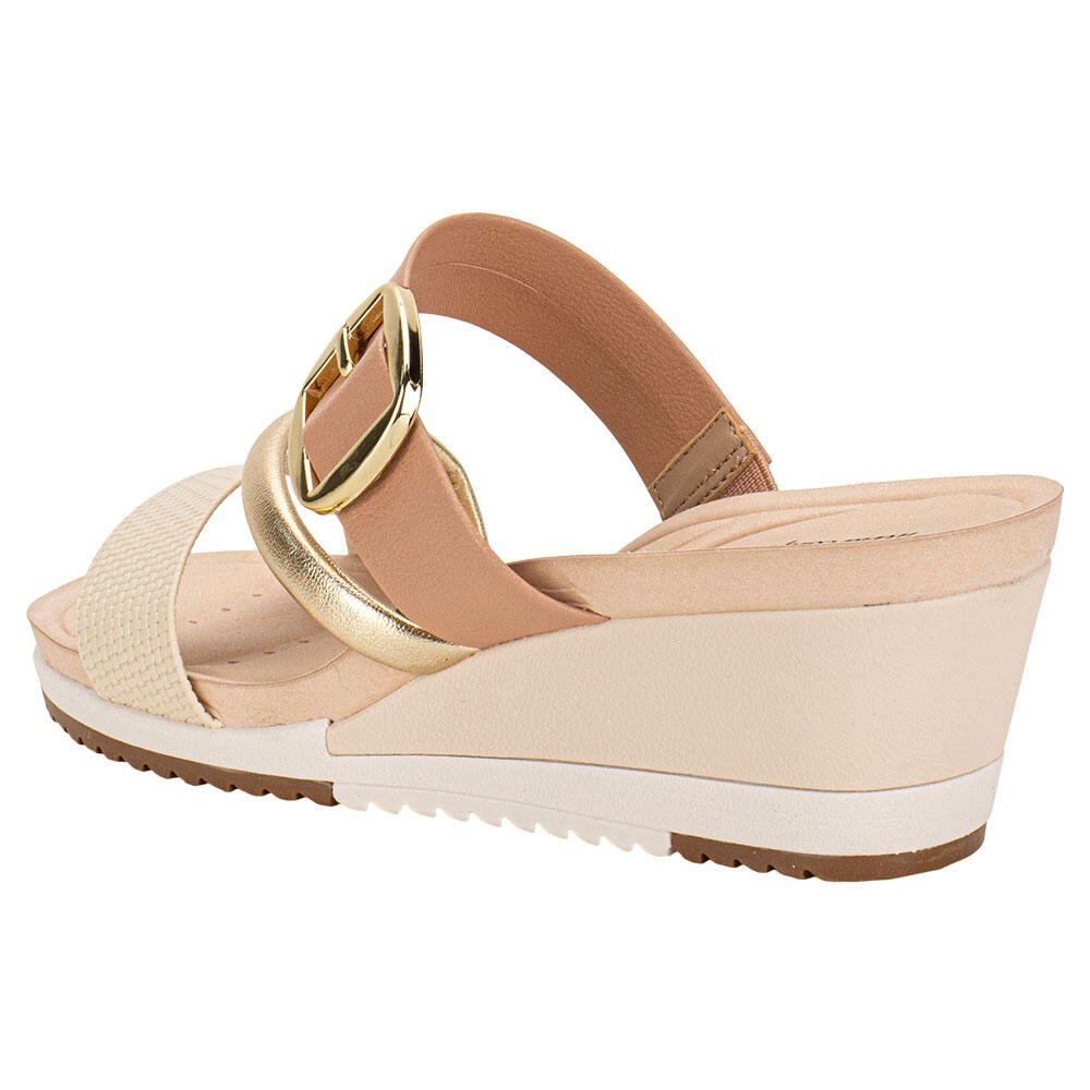 TAMANCO FEMININO ANABELA MODARE 7123152 Bege/Ouro 4