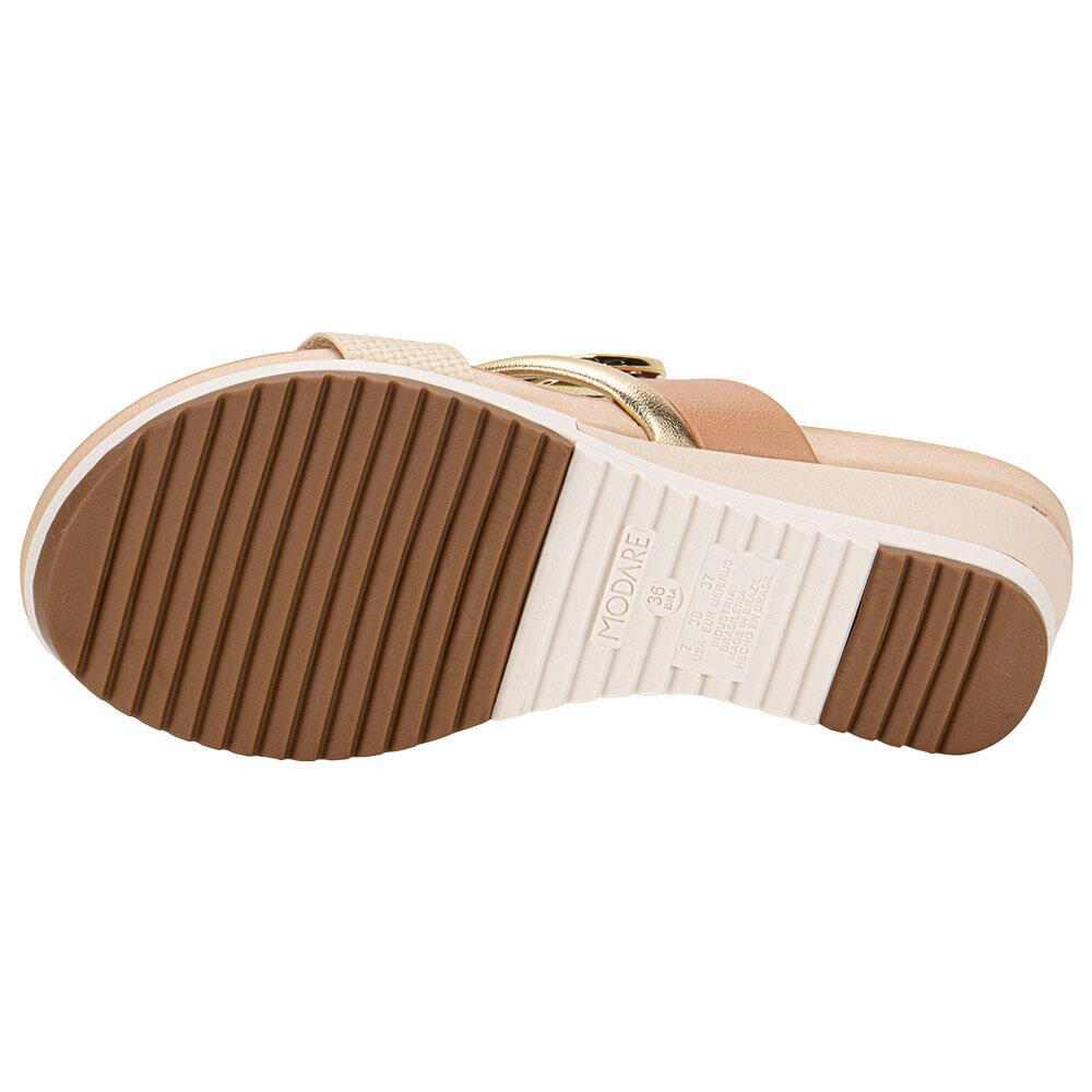 TAMANCO FEMININO ANABELA MODARE 7123152 Bege/Ouro 3
