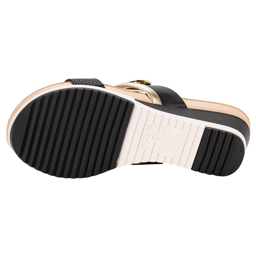 TAMANCO FEMININO ANABELA MODARE 7123152 Preto/Dourado 4