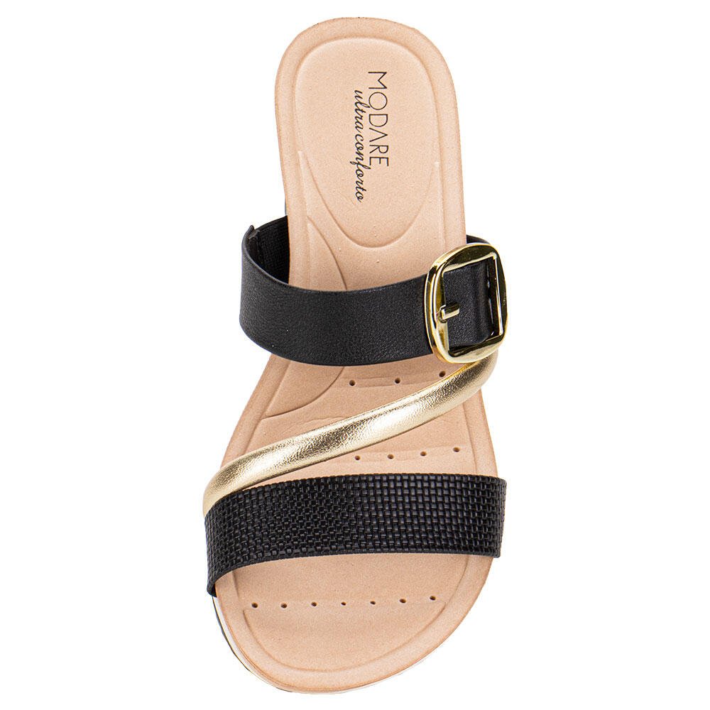 TAMANCO FEMININO ANABELA MODARE 7123152 Preto/Dourado 5
