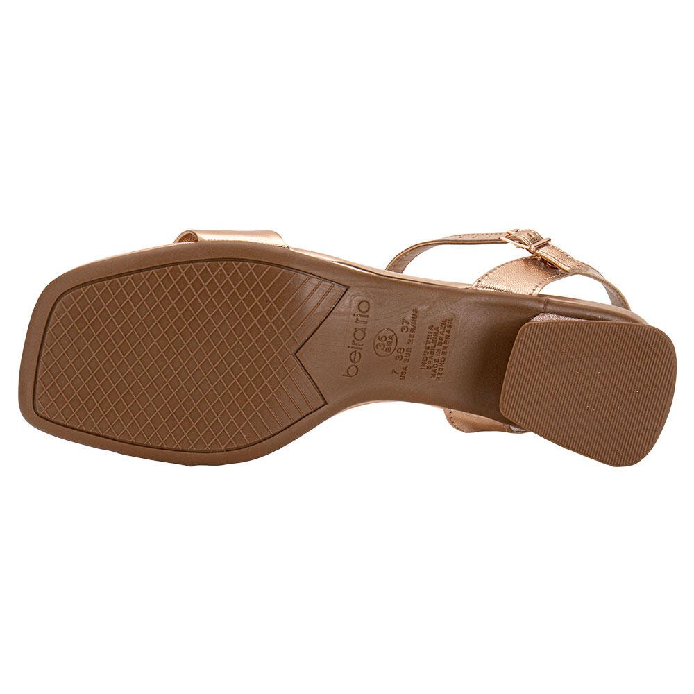 SANDÁLIA FEMININA SALTO GROSSO BEIRA RIO 8540101 Bronze 4